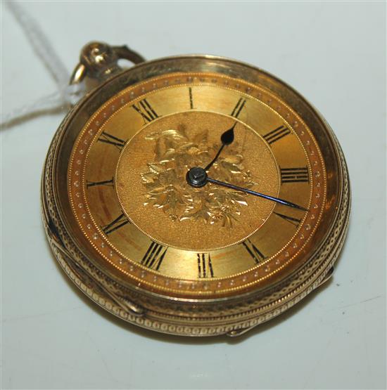 18ct gold open face pocket watch